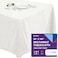 Gee Di Moda Rectangle Tablecloth 90 x 132 Inch White Table Cloth for 6 Foot Tables with FloorLength Drop Heavy Duty Washable Fabric for Holiday Party Dinner Weddings Baby Shower
