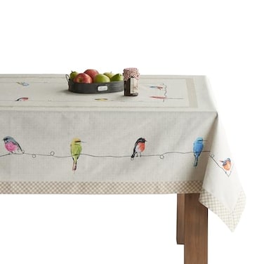 Maison d' Maison dHermine Table Cloth Rectangle Table 100 Cotton 60 x 108 Inches Tablecloth Reusable Decorative for Dining Room Farmhouse Home Party Festive Wedding Spring Summer Birdies on Wire