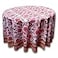 India Arts Floral Tablecloth for Round Tables Pink Red Green White Cotton Floral Kitchen Table Linen Round 90 inches