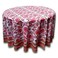 India Arts Floral Tablecloth for Round Tables Pink Red Green White Cotton Floral Kitchen Table Linen Round 90 inches