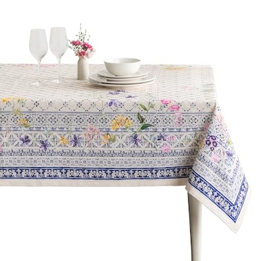Maison d' Maison d Hermine Table Cloth Square Table 100 Cotton 54 x 54 Inches Tablecloth Reusable Decorative for Dining Kitchen Room Farmhouse Party Home Hotel Restaurant Spring Summer Faience