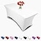 EL Event Luxury Collection White 6ft Tablecloth Rectangular Spandex Linen Table Cloth Fitted Cover for 6 Foot Folding Table Wedding Linens Banquet Cloths Rectangle Covers