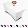 EL Event Luxury Collection White 6ft Tablecloth Rectangular Spandex Linen Table Cloth Fitted Cover for 6 Foot Folding Table Wedding Linens Banquet Cloths Rectangle Covers