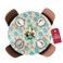 Covers For The Home Deluxe Elastic Edged Flannel Backed Vinyl Fitted Table Cover Floral Pattern Large Round Oblong Oval Fits Tables up to 45 56 Diameter
