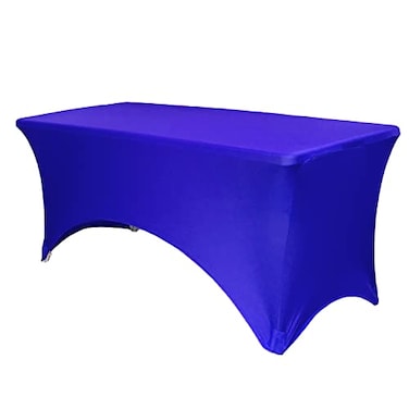 YOUR CHAIR COVERS Rectangular Spandex Table Covers 6ft Fitted Tablecloth Wedding Event Patio Decorations Elastic Fabric Stretch Tables Cover for 6 ft Folding Table Royal Blue