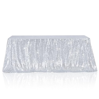 Poise3EHome Silver Sequin Tablecloth 5072 Inch Rectangle Sparkly Fabric Table Cover Overlay for Birthday Wedding Party Christmas Holiday Baby Shower Decoration