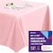 Gee Di Moda Rectangle Tablecloth 90 x 132 Inch Pink Table Cloth for 6 Foot Tables with FloorLength Drop Heavy Duty Washable Fabric for Holiday Party Dinner Weddings Baby Shower