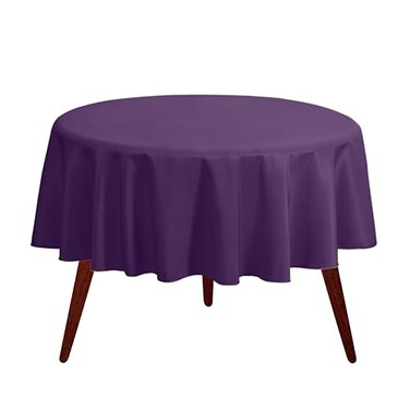 Gee Di Moda Round Tablecloth 108 Inch Purple Round Table Cloth for 48 to 72 Inch Round Tables Heavy Duty Washable Fabric for Buffet Table Holiday Party Dinner Wedding Baby Shower