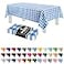 Grandipity Blue Gingham Checkered Plastic Table Cloth Disposable 6 Pk 54in x 108in Plastic Tablecloths for Rectangle Tables Premium Party Table Cloths Disposable for 6ft to 8ft Rectangle Tables