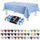 Grandipity Blue Gingham Checkered Plastic Table Cloth Disposable 6 Pk 54in x 108in Plastic Tablecloths for Rectangle Tables Premium Party Table Cloths Disposable for 6ft to 8ft Rectangle Tables