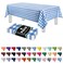 Grandipity Blue Gingham Checkered Plastic Table Cloth Disposable 6 Pk 54in x 108in Plastic Tablecloths for Rectangle Tables Premium Party Table Cloths Disposable for 6ft to 8ft Rectangle Tables