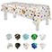 Grandipity Happy Birthday 6 Pack Premium Disposable Plastic Picnic Tablecloth 54 Inch x 108 Inch Decorative Rectangle Table Cover