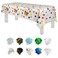 Grandipity Happy Birthday 6 Pack Premium Disposable Plastic Picnic Tablecloth 54 Inch x 108 Inch Decorative Rectangle Table Cover