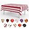 Grandipity Patriotic Theme 6 Pack Premium Disposable Plastic Tablecloth 54 Inch x 108 Inch Rectangle Table Cover