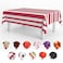 Grandipity Patriotic Theme 6 Pack Premium Disposable Plastic Tablecloth 54 Inch x 108 Inch Rectangle Table Cover