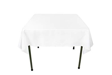 GEFEII Kitchen 54 inch Square Tablecloth Solid Polyester White Tablecloths for Wedding Party Restaurant Banquet Dining Buffet Table Picnic Decorations Square54x54 inch White