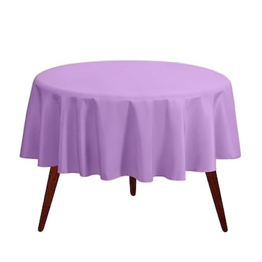 Gee Di Moda Round Tablecloth 132 Inch Lavender Round Table Cloth for 72 to 96 Inch Round Tables Heavy Duty Washable Fabric for Buffet Table Holiday Party Dinner Wedding Baby Shower