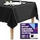 Gee Di Moda Rectangle Tablecloth 60 x 84 Inch Black Table Cloth for 5 Foot Rectangle Tables Heavy Duty Washable Fabric for Holiday Party Dinner Weddings Baby Shower Events
