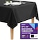 Gee Di Moda Rectangle Tablecloth 60 x 84 Inch Black Table Cloth for 5 Foot Rectangle Tables Heavy Duty Washable Fabric for Holiday Party Dinner Weddings Baby Shower Events
