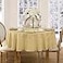 Newbridge 60 x 84 Inch Oval Fabric Tablecloth Elegance Plaid 100 Polyester No Iron Soil Resistant Dining Room Party and Banquet Table Cover Solid Textured Ribbon Gold