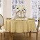 Newbridge 60 x 84 Inch Oval Fabric Tablecloth Elegance Plaid 100 Polyester No Iron Soil Resistant Dining Room Party and Banquet Table Cover Solid Textured Ribbon Gold