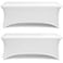 White Classic Stretch Spandex Table Covers 6FT Pack of 2 Fitted Tablecloths for Rectangle Tables Stretchy Wrinkle Resistant Folding Table Cover White