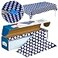Clearly Elegant Polka Dot Plastic Tablecloth Roll Durable Plastic Table Cover Roll IndoorOutdoor 52 Inch X 100 Feet Water Resistant Tablecover Disposable Table Cloth with Easy to Use Safe Cutter Blue