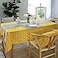 meioro Yellow Boho Table Cloth Rectangle Cotton Linen Nordic Twill Tablecloths Wrinkle Free Fabric Checkerboard Stripe Table Cloths Rustic Cover for Kitchen Dining Party Outdoor Picnic36 x 36 Inch