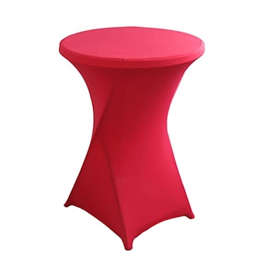 iEventStar 30 inches 32 Highboy Cocktail Round Stretch Spandex Fitted Table Cover High Top Square Corners Tablecloth 3032 Dia x 43 Fuchsia