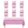 Eleclassi Pink 6 Pack Premium Disposable Plastic Tablecloth 54 x 108 in Plastic Table Cloth Disposable for Rectangle Table up to 8 Feet Pink Rectangle Tablecloth