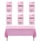Eleclassi Pink 6 Pack Premium Disposable Plastic Tablecloth 54 x 108 in Plastic Table Cloth Disposable for Rectangle Table up to 8 Feet Pink Rectangle Tablecloth