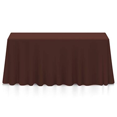 Lann's Linens Lanns Linens 90 x 132 Inch Rectangular Tablecloth Washable Polyester Fabric Table Cloth for Dining Tables Restaurants Weddings Chocolate Brown