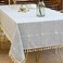 Deep Dream Tablecloths Embroidered Waterproof Table Cloth Cotton Linen Wrinkle Free AntiFading Table Cover Decoration for Kitchen Dinning Party Christmas 55 x 120 Inch Gray