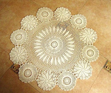 Damanni Cotton Handmade Crochet Lace Tablecloth Doilies DoilyRoundBeige39 Inch