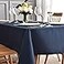 maxmill Jacquard Tablecloth Swirl Design Water Resistance Antiwrinkle Heavy Weight Soft Table Cloth for Buffet Banquet Parties Event Holiday Dinner Rectangle 60 x 84 Inch Navy Blue
