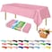 ZIMPLEWARE Premium Pink Plastic Table Cloth Disposable 6 Pk Plastic Tablecloths for Rectangle Tables 54in x 108in Party Table Cloths Disposable for 6ft to 8ft Rectangle Tables