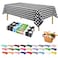 ZIMPLEWARE Premium Black Gingham Checkered Plastic Table Cloth Disposable 6 Pk Plastic Tablecloths for Rectangle Tables 54in x 108in Party Table Cloths Disposable for 6ft to 8ft Rectangle Tables