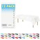 ZIMPLEWARE Premium White Plastic Table Cloth Disposable 12 Pk Plastic Tablecloths for Rectangle Tables 54in x 108in Party Table Cloths Disposable for 6ft to 8ft Rectangle Tables