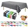 ZIMPLEWARE Premium Black Gingham Checkered Plastic Table Cloth Disposable 12 Pk Plastic Tablecloths for Rectangle Tables 54in x 108in Party Table Cloths Disposable for 6ft to 8ft Rectangle Tables