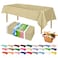 ZIMPLEWARE Premium Beige Plastic Table Cloth Disposable 12 Pk Plastic Tablecloths for Rectangle Tables 54in x 108in Party Table Cloths Disposable for 6ft to 8ft Rectangle Tables