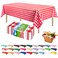 ZIMPLEWARE Premium Red Gingham Checkered Plastic Table Cloth Disposable 12 Pk Plastic Tablecloths for Rectangle Tables 54in x 108in Party Table Cloths Disposable for 6ft to 8ft Rectangle Tables