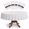 Neatiffy 84 Inch 6 Pack Round Plastic Table Cloth Tablecloths for Picnic Party Banquet Birthdays Waterproof DisposableReusable Table Cover White Round