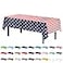 Party Solids Pack Of 6 Premium Rectangle American Flag Design Plastic Tablecloth USA Stars and Stripes Tablecloth Disposable Plastic Table Cover for July 4th 54 inch x 108 inch