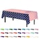 Party Solids Pack Of 6 Premium Rectangle American Flag Design Plastic Tablecloth USA Stars and Stripes Tablecloth Disposable Plastic Table Cover for July 4th 54 inch x 108 inch