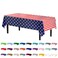 Party Solids Pack Of 6 Premium Rectangle American Flag Design Plastic Tablecloth USA Stars and Stripes Tablecloth Disposable Plastic Table Cover for July 4th 54 inch x 108 inch