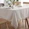 AMZALI Washable Cotton Linen Tablecloths Fabric Tassel Tablecloth DustProof Table Cover for Kitchen Dinning Tabletop Home Decoration Everyday Use Square 55 x 55 Inch Linen
