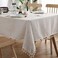 AMZALI Washable Cotton Linen Tablecloths Fabric Tassel Tablecloth DustProof Table Cover for Kitchen Dinning Tabletop Home Decoration Everyday Use Square 55 x 55 Inch Linen