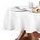 Obstal 210GSM Round Table Cloth Water Resistance Microfiber Tablecloth Decorative Fabric Circular Table Cover for Outdoor and Indoor Use White 60 Inch Diameter