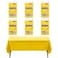 Eleclassi Yellow 6 Pack Premium Disposable Plastic Tablecloth 54 x 108 in Plastic Table Cloth Disposable Tablecloth for Rectangle Table Up to 8 Feet