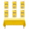 Eleclassi Yellow 6 Pack Premium Disposable Plastic Tablecloth 54 x 108 in Plastic Table Cloth Disposable Tablecloth for Rectangle Table Up to 8 Feet